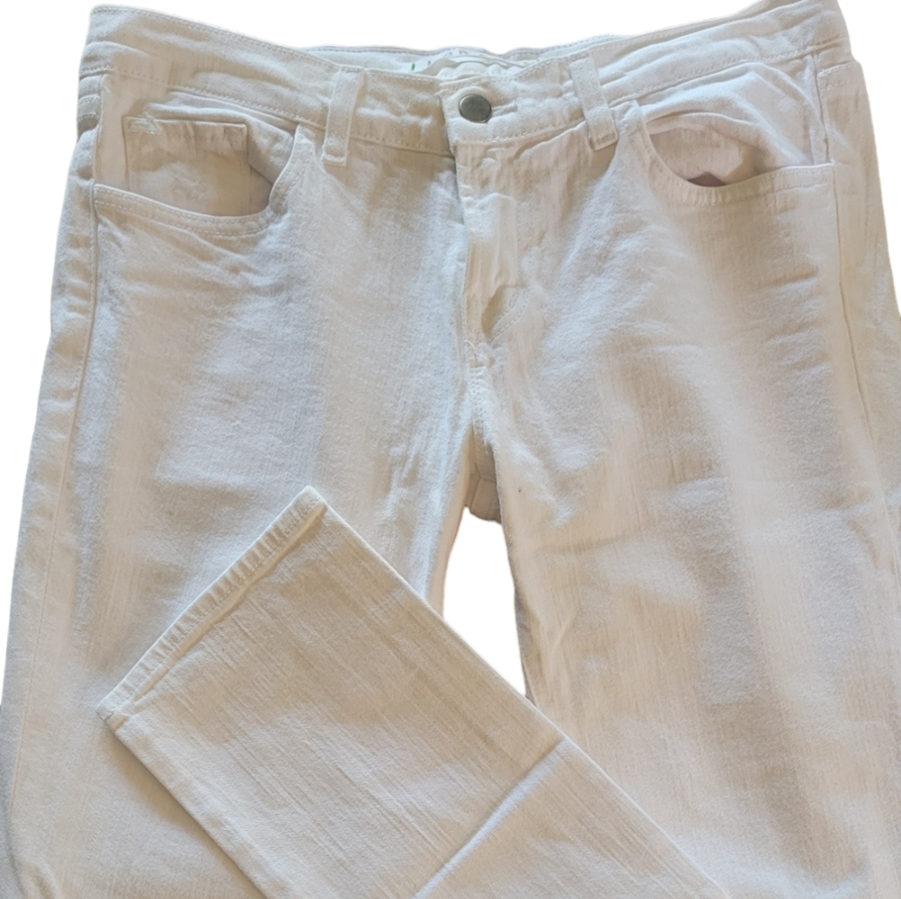 WHITE STRETCH DENIM JEANS, TALL
